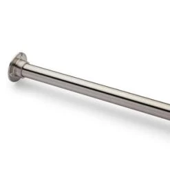 New 😍 Signature Hardware 84 in. Wall Mount Straight Shower Rod in Brushed Nickel 😉