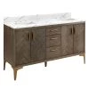 Hot Sale ✨ Signature Hardware Frey 60 in. Floor Mount Vanity in Grey Wash 🌟 -Signature Hardware Shop Query 2954