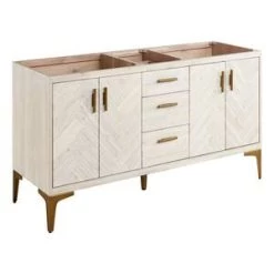 Outlet 🔥 Signature Hardware Frey 60 in. Floor Mount Vanity in Whitewash 🎉 -Signature Hardware Shop Query 2969