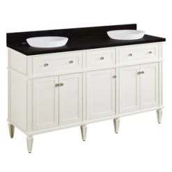 Budget 😉 Signature Hardware Elmdale 60-1/8 in. Floor Mount Vanity in White ❤️