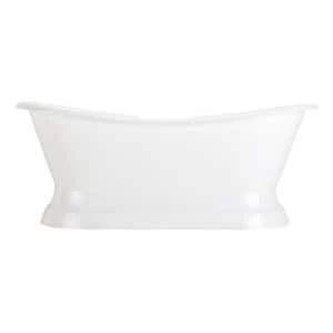 Deals π Signature Hardware Langly 72 x 30 in. Freestanding Bathtub with Rear Center Drain in White π 5 Deals π Signature Hardware Langly 72 x 30 in. Freestanding Bathtub with Rear Center Drain in White π - Image 3