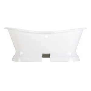Deals π Signature Hardware Langly 72 x 30 in. Freestanding Bathtub with Rear Center Drain in White π 7 Deals π Signature Hardware Langly 72 x 30 in. Freestanding Bathtub with Rear Center Drain in White π - Image 5
