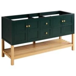 Coupon 🧨 Signature Hardware Olsen 60 in. Floor Mount Vanity in Hunter Green with White Oak 🧨 -Signature Hardware Shop Query 3011