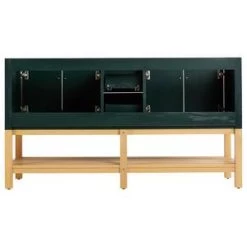 Coupon 🧨 Signature Hardware Olsen 60 in. Floor Mount Vanity in Hunter Green with White Oak 🧨 -Signature Hardware Shop Query 3013