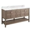 Best deal 🛒 Signature Hardware Olsen 60 in. Floor Mount Vanity in Ash Brown ⭐