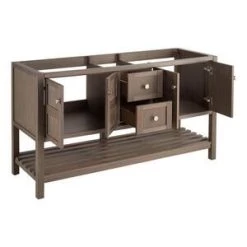 Best deal 🛒 Signature Hardware Olsen 60 in. Floor Mount Vanity in Ash Brown ⭐ -Signature Hardware Shop Query 3017