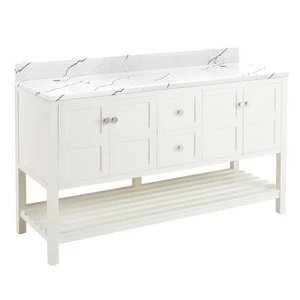 Cheapest π€© Signature Hardware Olsen 60 in. Floor Mount Vanity in White π 3 Cheapest π€© Signature Hardware Olsen 60 in. Floor Mount Vanity in White π