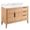 Cheap 🧨 Signature Hardware Aliso 48 in. Floor Mount Vanity in Natural Teak with Hailstone White ❤️ -Signature Hardware Shop Query 3042