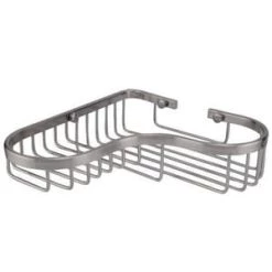Deals 🧨 Signature Hardware Transitional 9-1/8 in. L-Shaped Shower Basket in Brushed Nickel ⌛