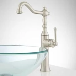 Promo 🛒 Signature Hardware Sidonie Single Handle Bathroom Sink Faucet in Brushed Nickel Lever ✔️