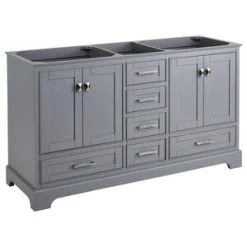 Best Sale 👍 Signature Hardware Quen 59-1/4 in. Floor Mount Vanity in Grey 🥰 -Signature Hardware Shop Query 3132
