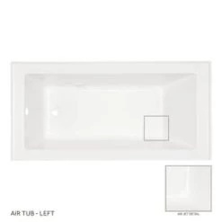 Flash Sale ✔️ Signature Hardware Sitka 60 x 32 in. Whirlpool Alcove Bathtub Left Drain in White 👍