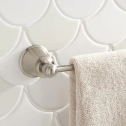 Outlet 🔥 Signature Hardware Cooper 24 in. Towel Bar in Brushed Nickel 😉