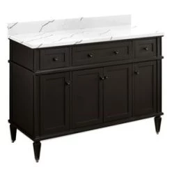 Deals ✔️ Signature Hardware Elmdale 48-1/8 in. Floor Mount Vanity in Charcoal Black 🔥