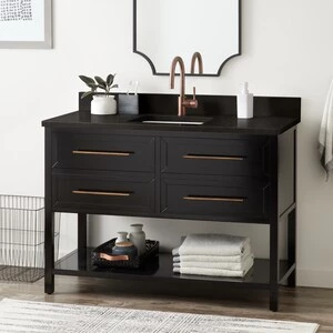 Wholesale ⌛ Signature Hardware Robertson 48 in. Floor Mount Vanity in Black ⌛ 3 Wholesale ⌛ Signature Hardware Robertson 48 in. Floor Mount Vanity in Black ⌛