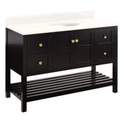 Outlet 🤩 Signature Hardware Olsen 48 in. Floor Mount Vanity in Black ❤️