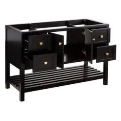 Outlet 🤩 Signature Hardware Olsen 48 in. Floor Mount Vanity in Black ❤️ -Signature Hardware Shop Query 3269