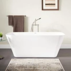 Flash Sale 🔔 Signature Hardware Inoma 66 x 31 in. Freestanding Bathtub with Center Drain in White 🎉 -Signature Hardware Shop Query 331