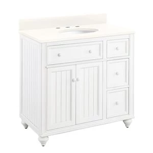 Outlet π Signature Hardware Cottage 36 in. Floor Mount Vanity in Distressed Chalk White π€© 3 Outlet π Signature Hardware Cottage 36 in. Floor Mount Vanity in Distressed Chalk White π€©