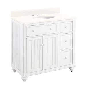 Outlet π Signature Hardware Cottage 36 in. Floor Mount Vanity in Distressed Chalk White π€© 5 Outlet π Signature Hardware Cottage 36 in. Floor Mount Vanity in Distressed Chalk White π€© - Image 3