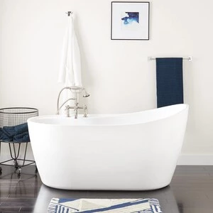 Best deal β Signature Hardware Grotte 60-5/8 x 31-3/8 in. Freestanding Bathtub End Drain in White with Brass Tones Trim π 3 Best deal β Signature Hardware Grotte 60-5/8 x 31-3/8 in. Freestanding Bathtub End Drain in White with Brass Tones Trim π