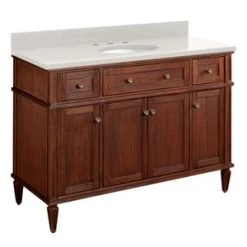 Best deal 💯 Signature Hardware Elmdale 48-1/8 in. Floor Mount Vanity in Antique Brown 🥰