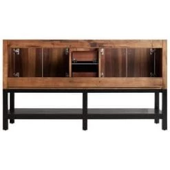 Brand new ✔️ Signature Hardware Olsen 60 in. Floor Mount Vanity in Pecan Brown with Black 🔔 -Signature Hardware Shop Query 3440