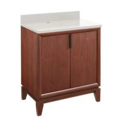 Buy 💯 Signature Hardware Talyn 30 in. Floor Mount Vanity in Light Walnut ✨