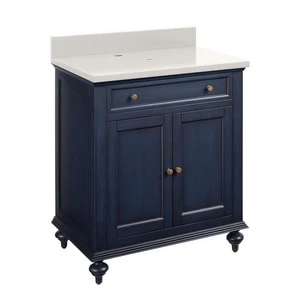 Discount π Signature Hardware Keller 30 in. Floor Mount Vanity in Vintage Navy Blue π 3 Discount π Signature Hardware Keller 30 in. Floor Mount Vanity in Vintage Navy Blue π