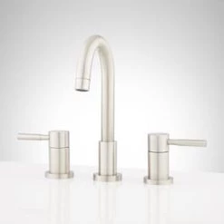 Cheap 🌟 Signature Hardware Edenton Two Handle Widespread Bathroom Sink Faucet with Pop-Up Drain Assembly in Brushed Nickel ✨