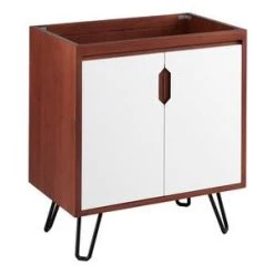 Discount 🧨 Signature Hardware Millie 30-1/8 in. Floor Mount Vanity in Cinnamon with White 😀 -Signature Hardware Shop Query 3561