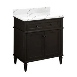 Top 10 🔔 Signature Hardware Elmdale 30 in. Floor Mount Vanity in Charcoal Black 🛒
