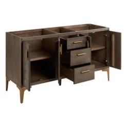 Budget ❤️ Signature Hardware Frey 60 in. Floor Mount Vanity in Grey Wash ✨ -Signature Hardware Shop Query 3606