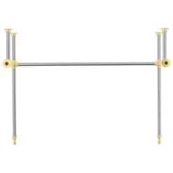 Best Pirce 😍 Signature Hardware Complete Console Leg in Polished Chrome with Polished Brass 💯 -Signature Hardware Shop Query 3663