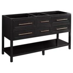 Wholesale ❤️ Signature Hardware Robertson 60 in. Floor Mount Vanity in Black 👏 -Signature Hardware Shop Query 3691