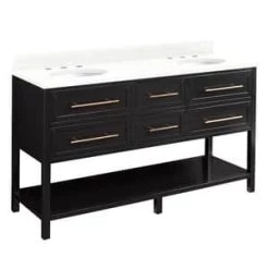 Wholesale ❤️ Signature Hardware Robertson 60 in. Floor Mount Vanity in Black 👏 -Signature Hardware Shop Query 3694