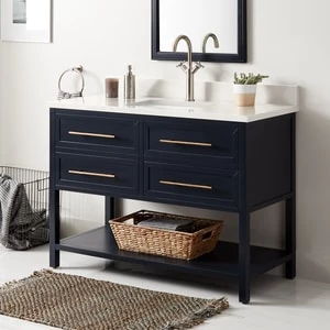 Wholesale β Signature Hardware Robertson 48 in. Floor Mount Vanity in Midnight Navy Blue with Arctic White π 3 Wholesale β Signature Hardware Robertson 48 in. Floor Mount Vanity in Midnight Navy Blue with Arctic White π