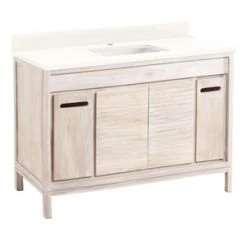 Best deal 🔥 Signature Hardware Becker 48 in. Floor Mount Vanity in Whitewash 🥰