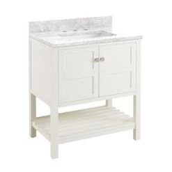 Budget π Signature Hardware Olsen 30 in. Floor Mount Vanity in White π