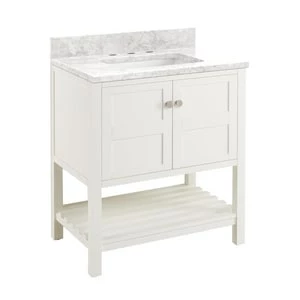 Budget π Signature Hardware Olsen 30 in. Floor Mount Vanity in White π 3 Budget π Signature Hardware Olsen 30 in. Floor Mount Vanity in White π