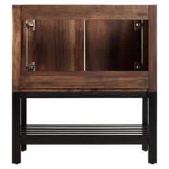 Cheap 🌟 Signature Hardware Olsen 30 in. Floor Mount Vanity in Pecan Brown with Black 👏 -Signature Hardware Shop Query 3809