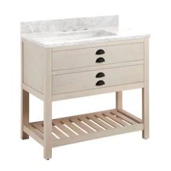 Cheapest π Signature Hardware Ansel 36 in. Floor Mount Vanity in Whitewash Pine β¨