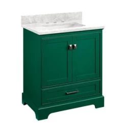 Best Sale π― Signature Hardware Quen 29-3/4 in. Floor Mount Vanity in Emerald Green π
