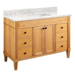 Deals 😍 Signature Hardware Trossman 48 in. Floor Mount Vanity in White Oak 🥰