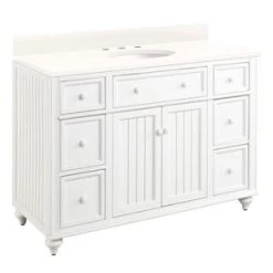 Outlet β Signature Hardware Cottage 48 in. Floor Mount Vanity in Distressed Chalk White π