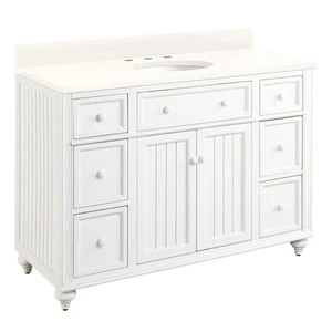 Outlet β Signature Hardware Cottage 48 in. Floor Mount Vanity in Distressed Chalk White π 3 Outlet β Signature Hardware Cottage 48 in. Floor Mount Vanity in Distressed Chalk White π