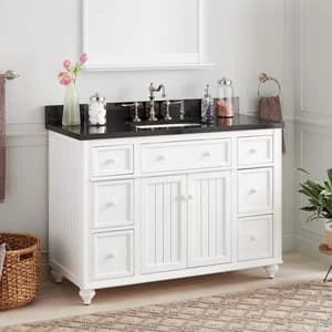 Outlet β Signature Hardware Cottage 48 in. Floor Mount Vanity in Distressed Chalk White π 8 Outlet β Signature Hardware Cottage 48 in. Floor Mount Vanity in Distressed Chalk White π - Image 6