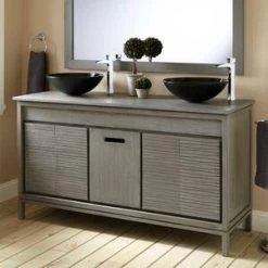 Hot Sale 🔔 Signature Hardware Becker 59-3/4 in. Floor Mount Vanity in Grey Wash 💯 -Signature Hardware Shop Query 3913