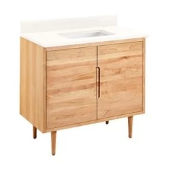 Hot Sale 🤩 Signature Hardware Bivins 36-1/8 in. Floor Mount Vanity in Natural Teak 🔥