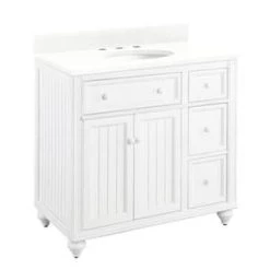 Best reviews of 😉 Signature Hardware Cottage 36 in. Floor Mount Vanity in Distressed Chalk White 😀 -Signature Hardware Shop Query 3970